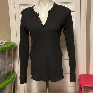 Classic Charcoal Long Sleeve Henley Top